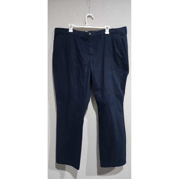 Tommy Hilfiger Pants Mens 42x30 Blue Chino Flat Front Straight Leg - Picture 3 of 16